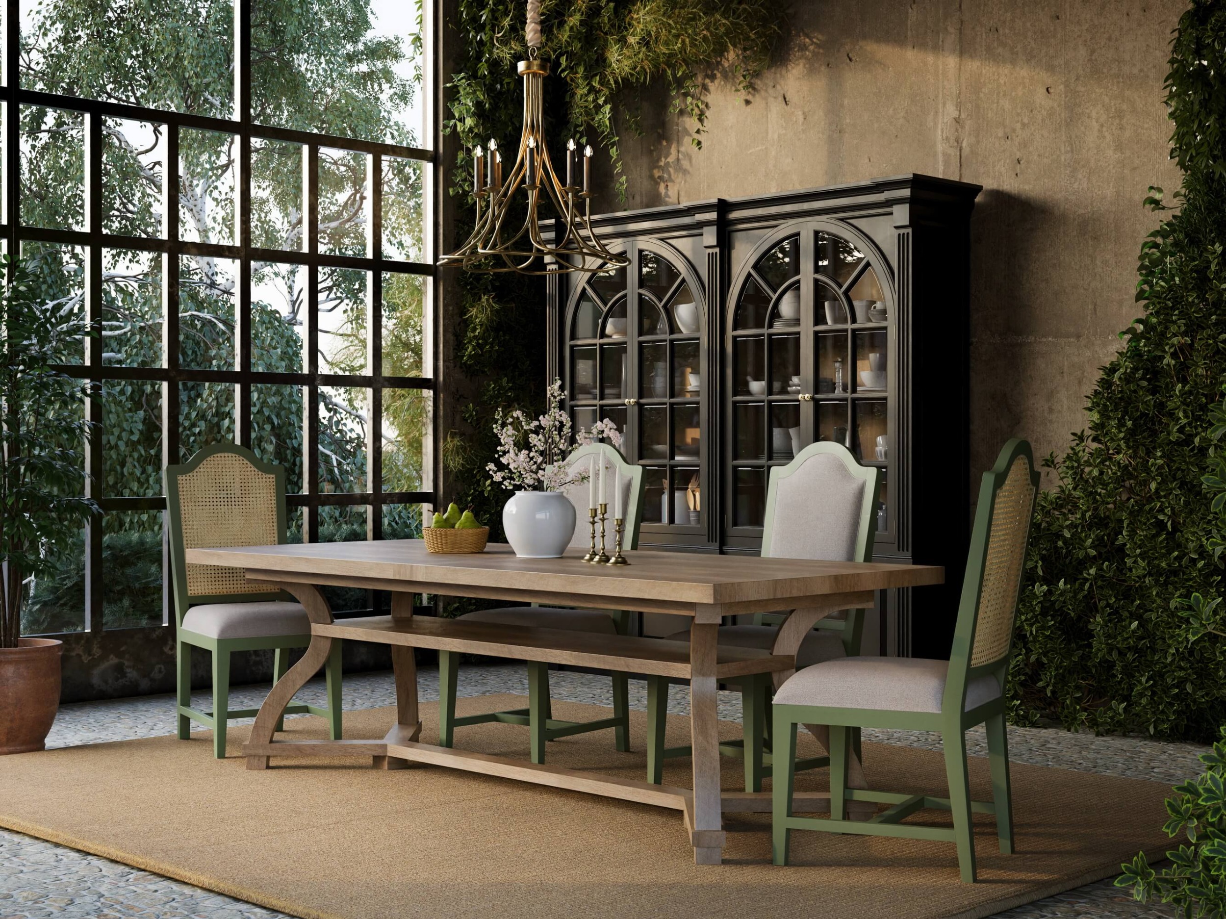 Bramble 28957 Lorient Dining Chair w/ Rattan Back Bramble 28957 Lorient Dining Chair w/ Rattan Back