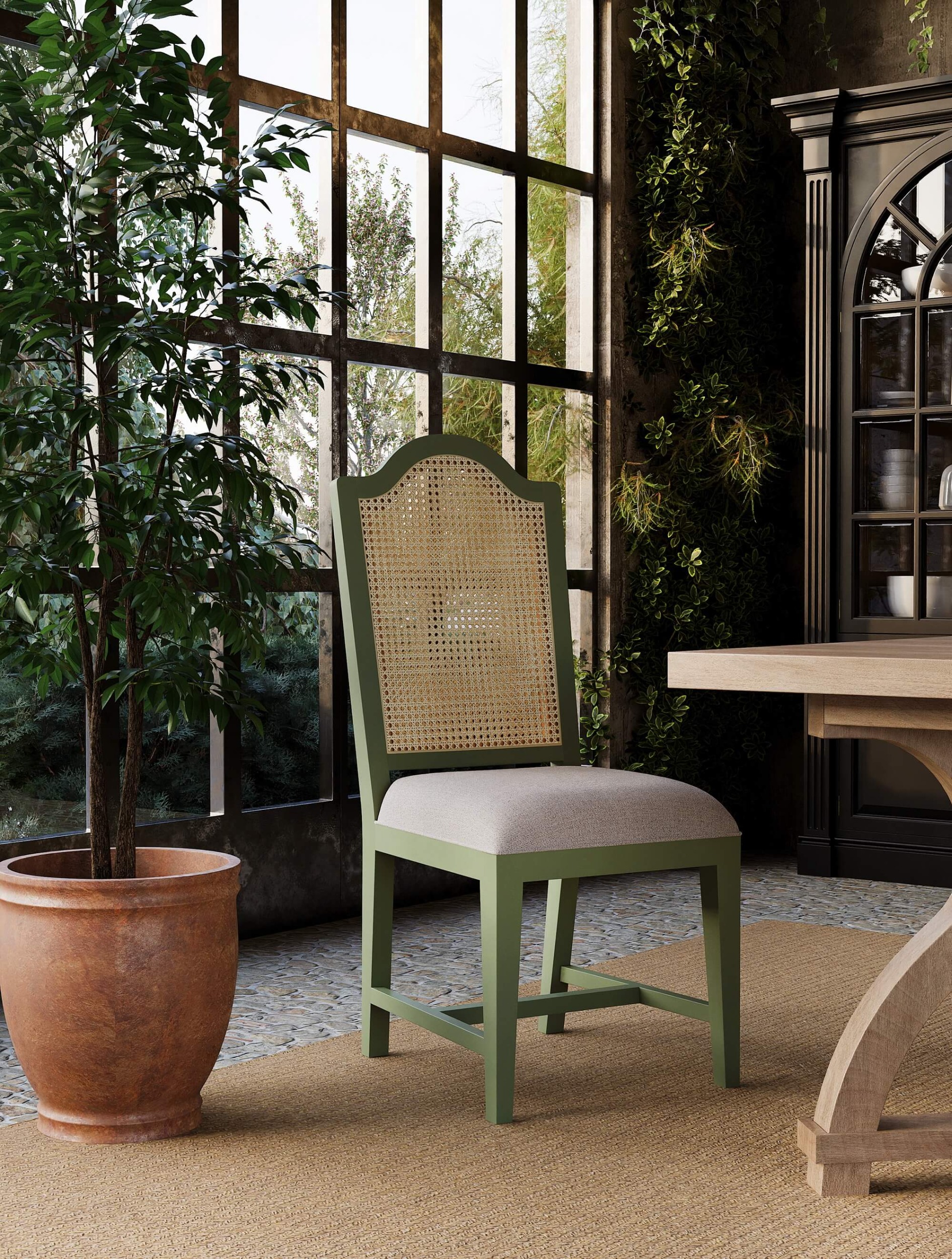 Bramble 28957 Lorient Dining Chair w/ Rattan Back Bramble 28957 Lorient Dining Chair w/ Rattan Back