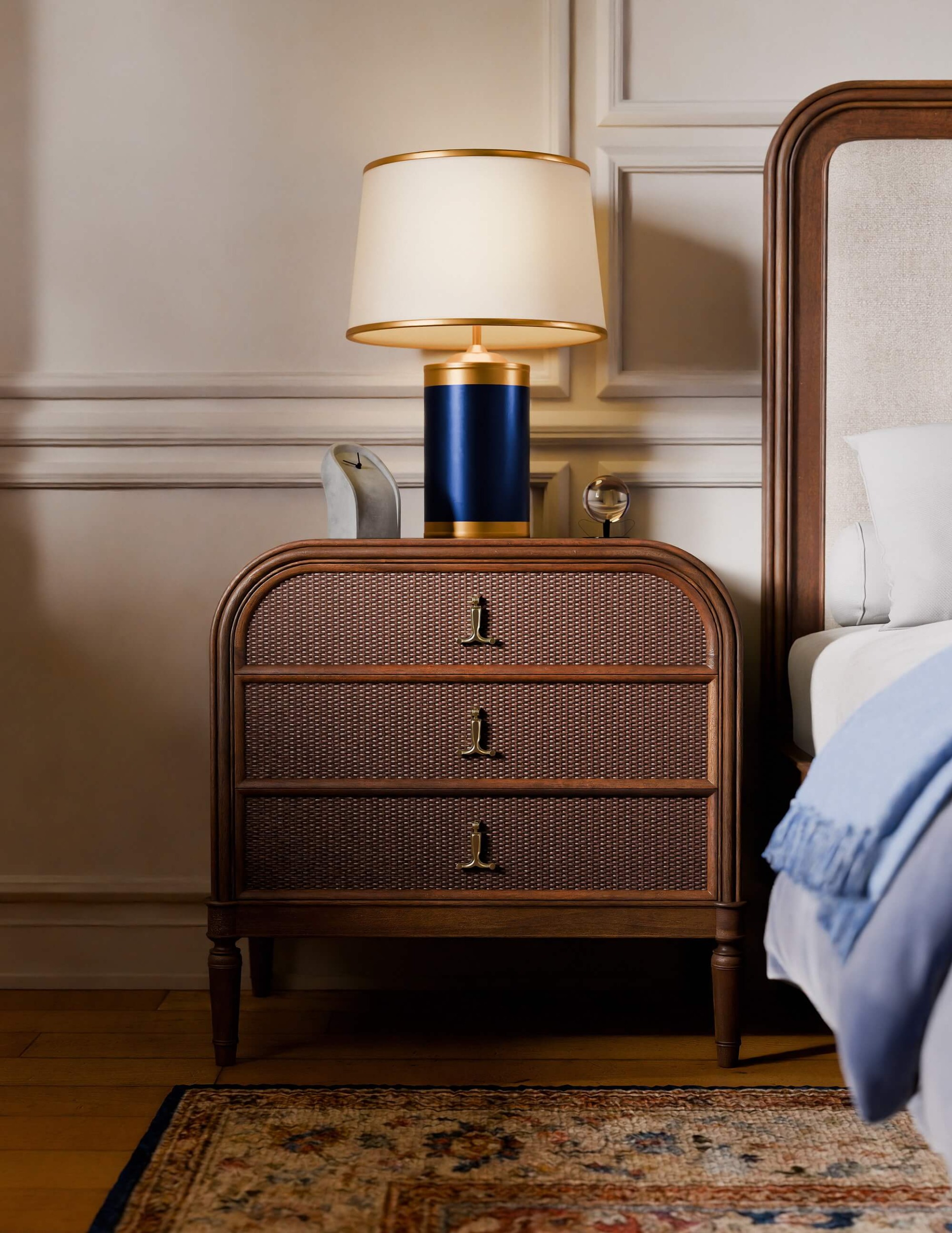 Bramble 29089 Langford 3 Drawer Nightstand w/ Rattan Bramble 29089 Langford 3 Drawer Nightstand w/ Rattan