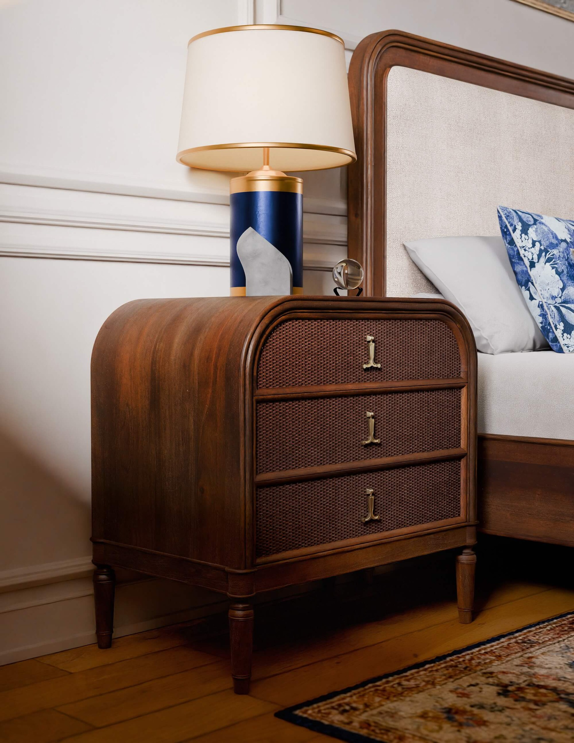 Bramble 29089 Langford 3 Drawer Nightstand w/ Rattan Bramble 29089 Langford 3 Drawer Nightstand w/ Rattan