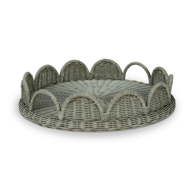 Bramble 28265 Scalloped Round Rattan Tray