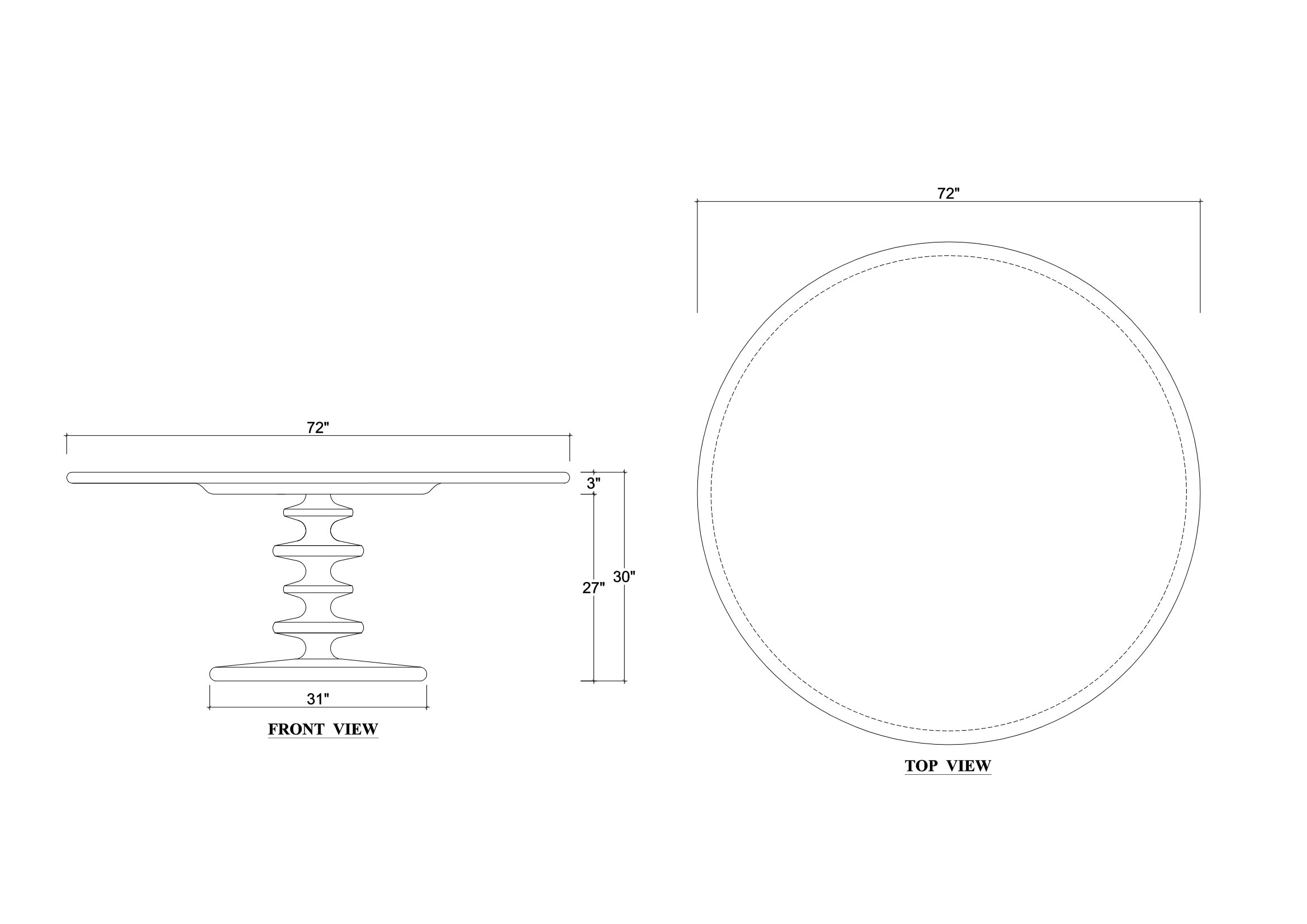 Bramble 28346 Milano Round Dining Table 72" Bramble 28346 Milano Round Dining Table 72"