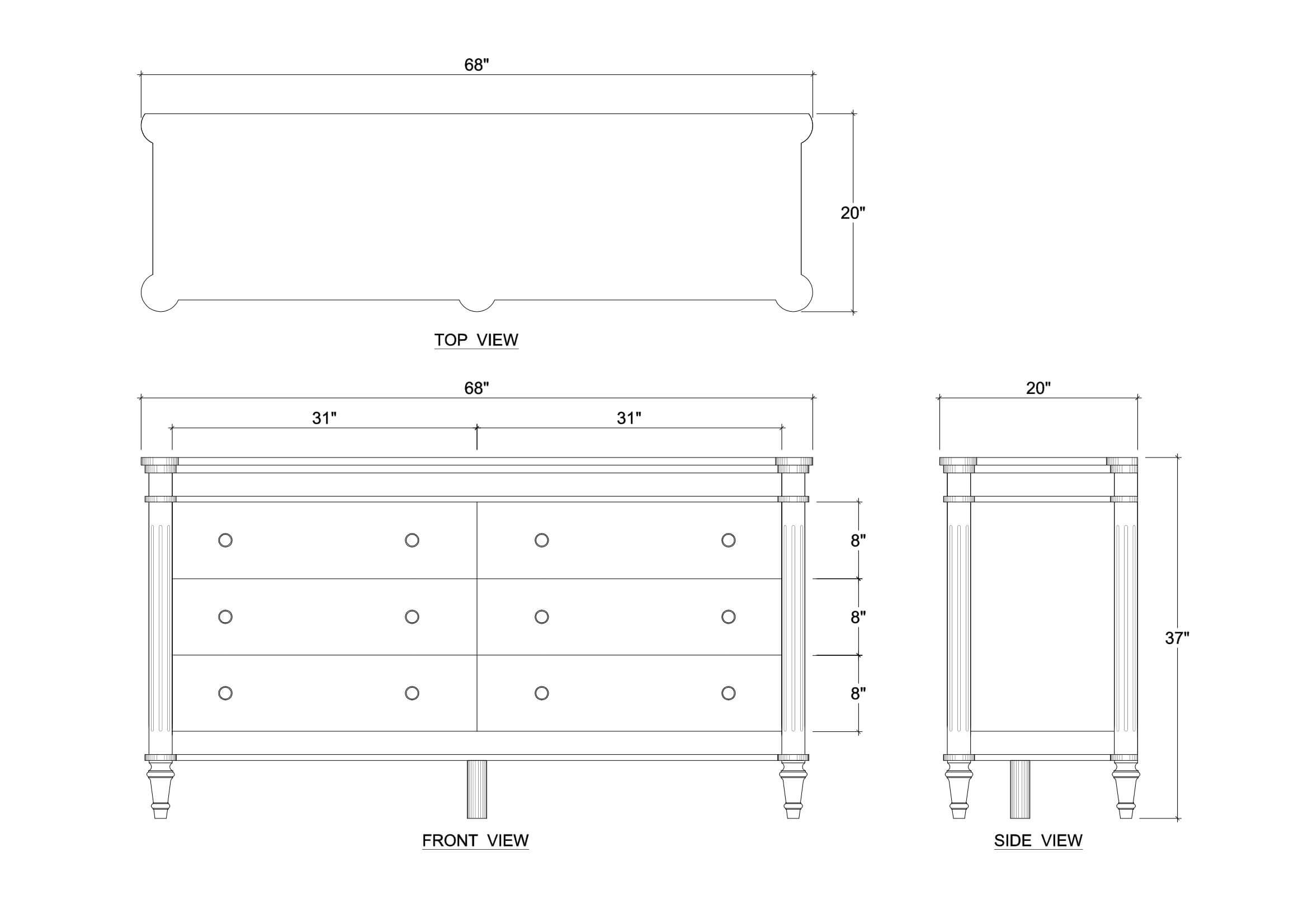 Bramble 28364 Kelly 6 Drawer Dresser Bramble 28364 Kelly 6 Drawer Dresser