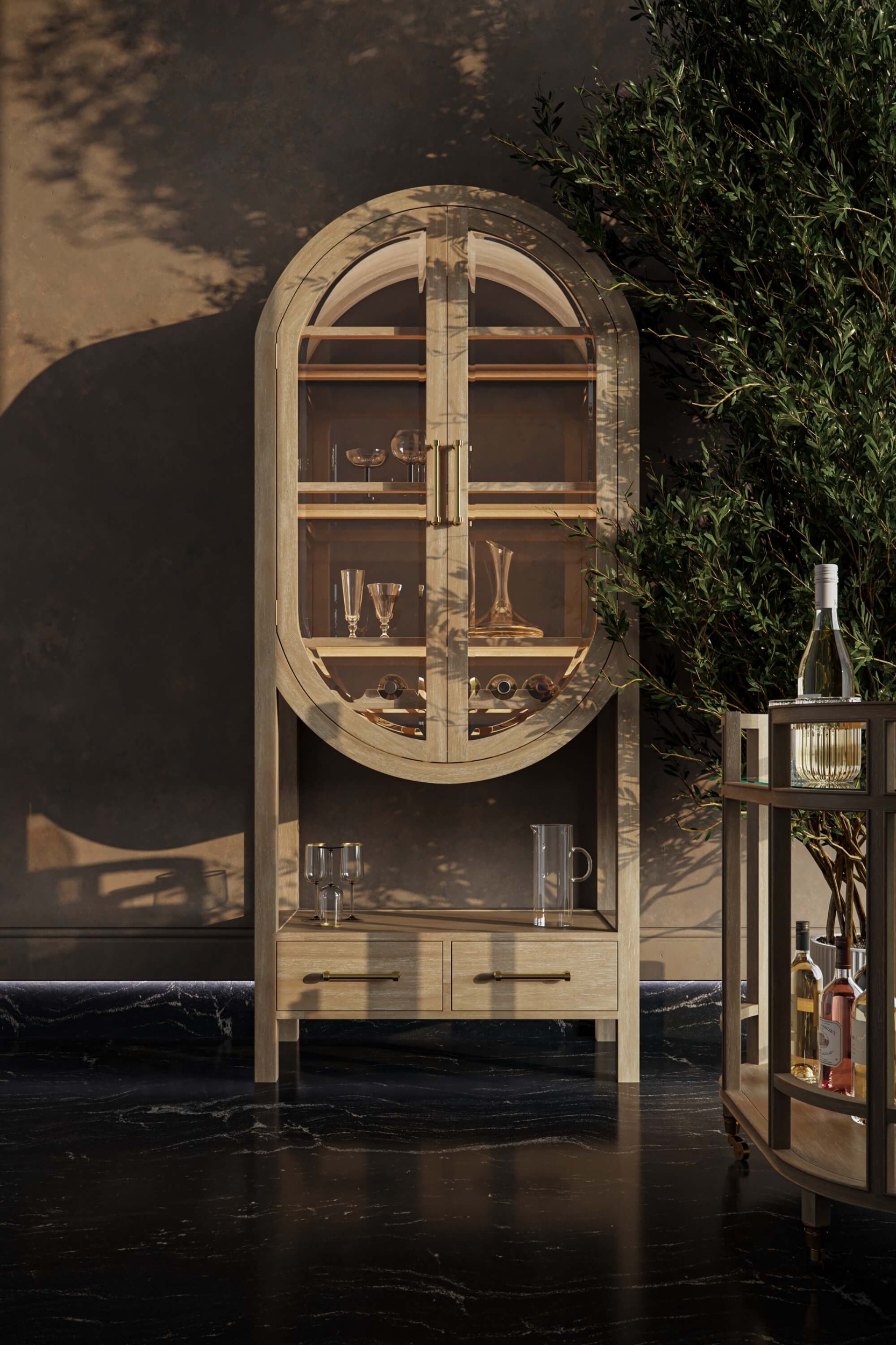 Bramble 28425 Napa Wine Cabinet w/ Mirrored Back Bramble 28425 Napa Wine Cabinet w/ Mirrored Back