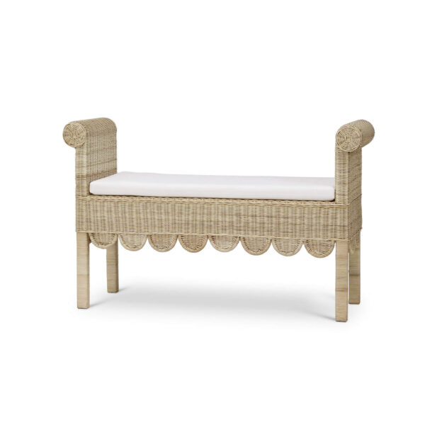 Bramble 28447 Newport Scalloped Rattan Bench