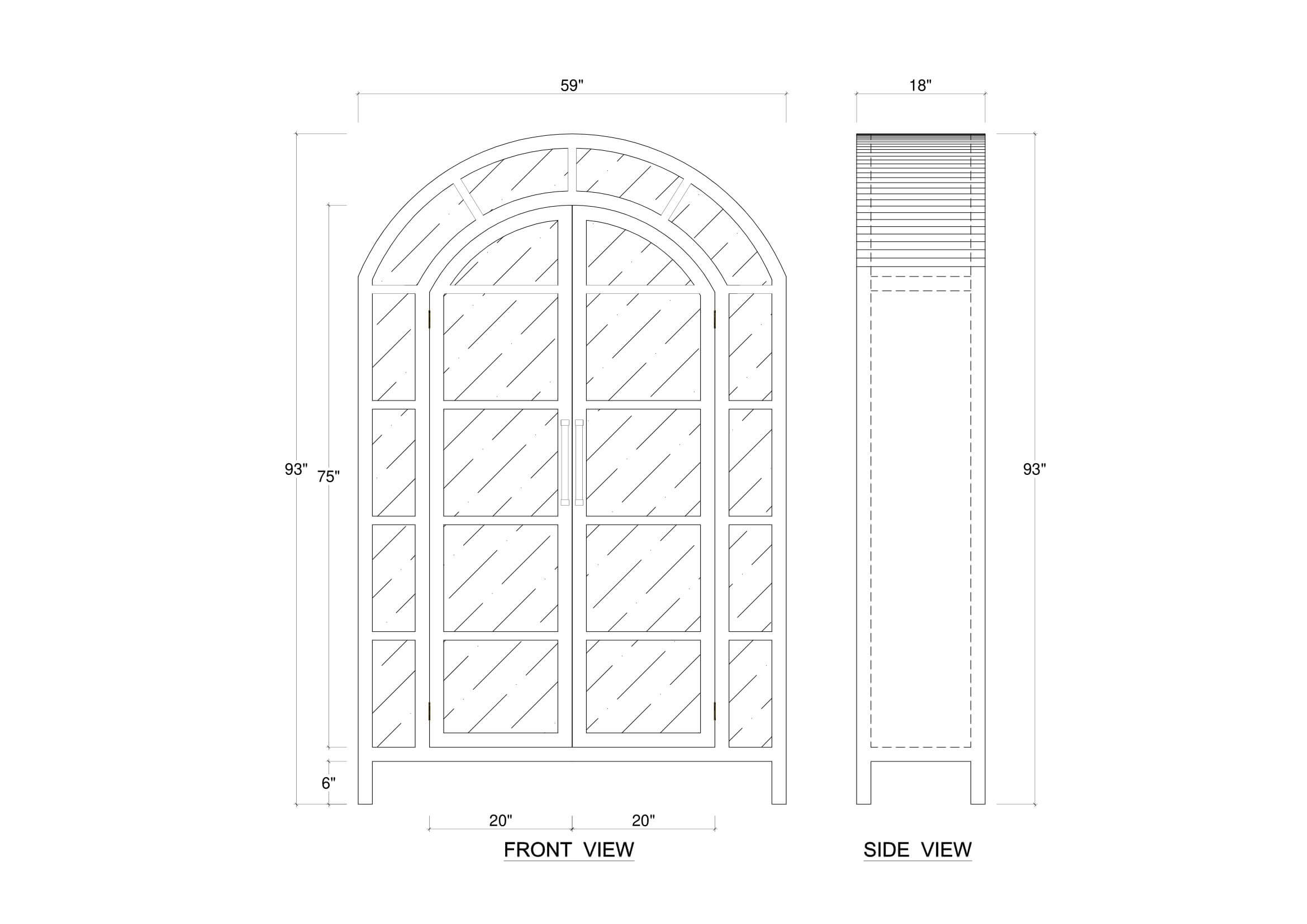 Bramble 28526 Vannes 2 Door Display Cabinet Bramble 28526 Vannes 2 Door Display Cabinet