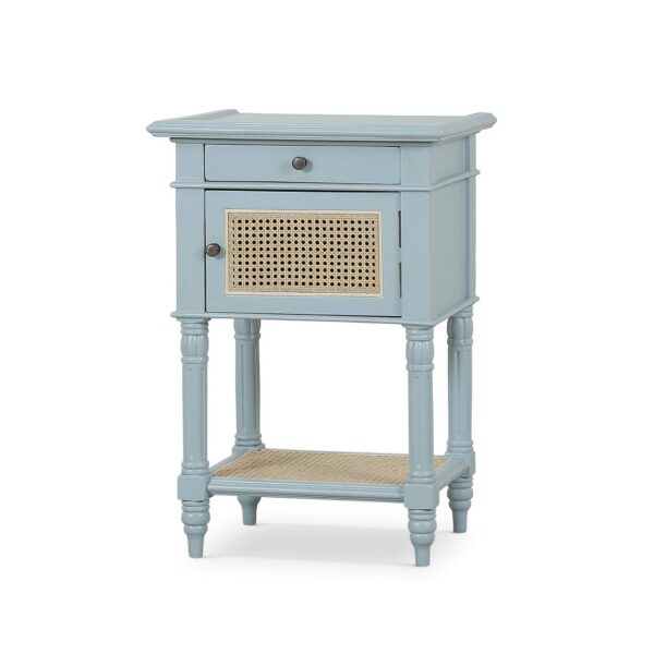 Bramble 28098 Montego Square End Table w/ Drawer & Rattan Door