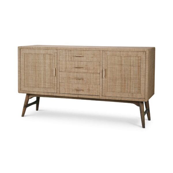 Bramble 28103 Pierre Mid Century Buffet/Media w/ Raffia