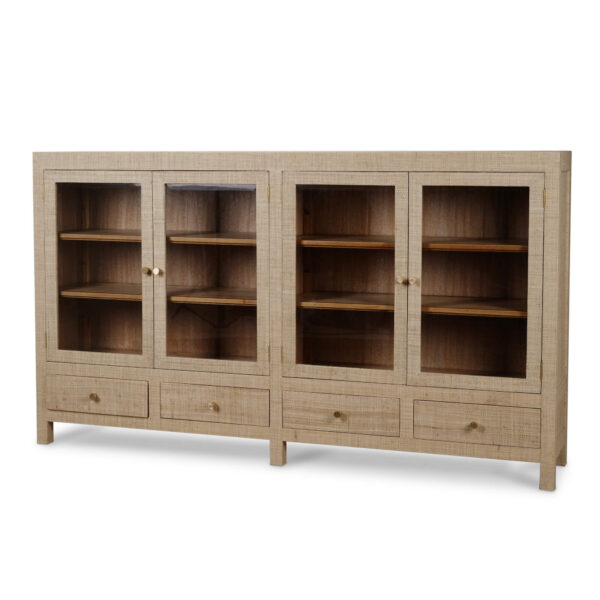 Bramble 28147 Kagu 4 Door Low Cabinet w/ Raffia