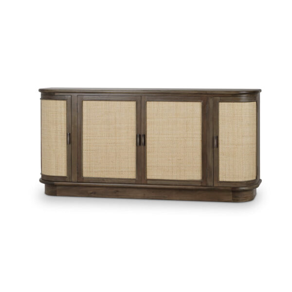 Bramble 28223 Dakota Oval 4 Door Sideboard w/ Rattan Panels