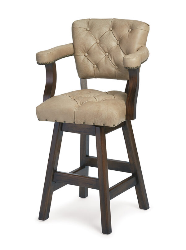 Massoud 91010 Clint Tufted Swivel Bar Stool