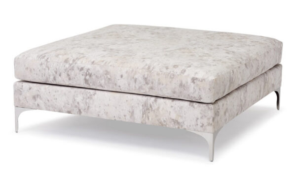 Massoud 201 Lauren Chrome Square Ottoman