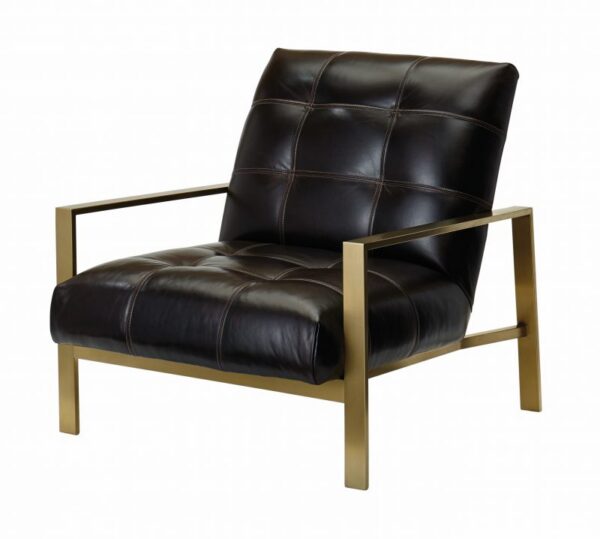 Massoud 597 Arlo Tufted Brass Chair