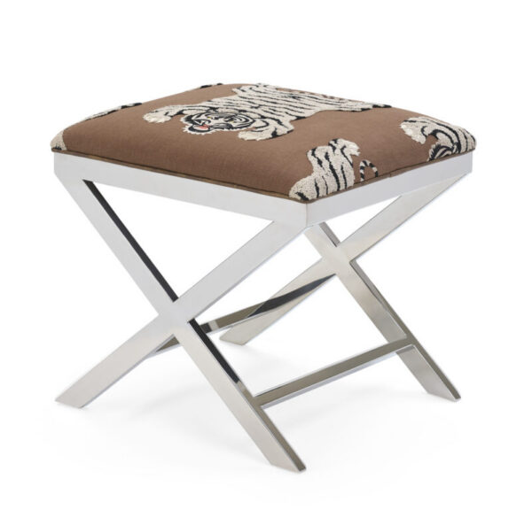 Massoud 636 Anya Chrome Ottoman