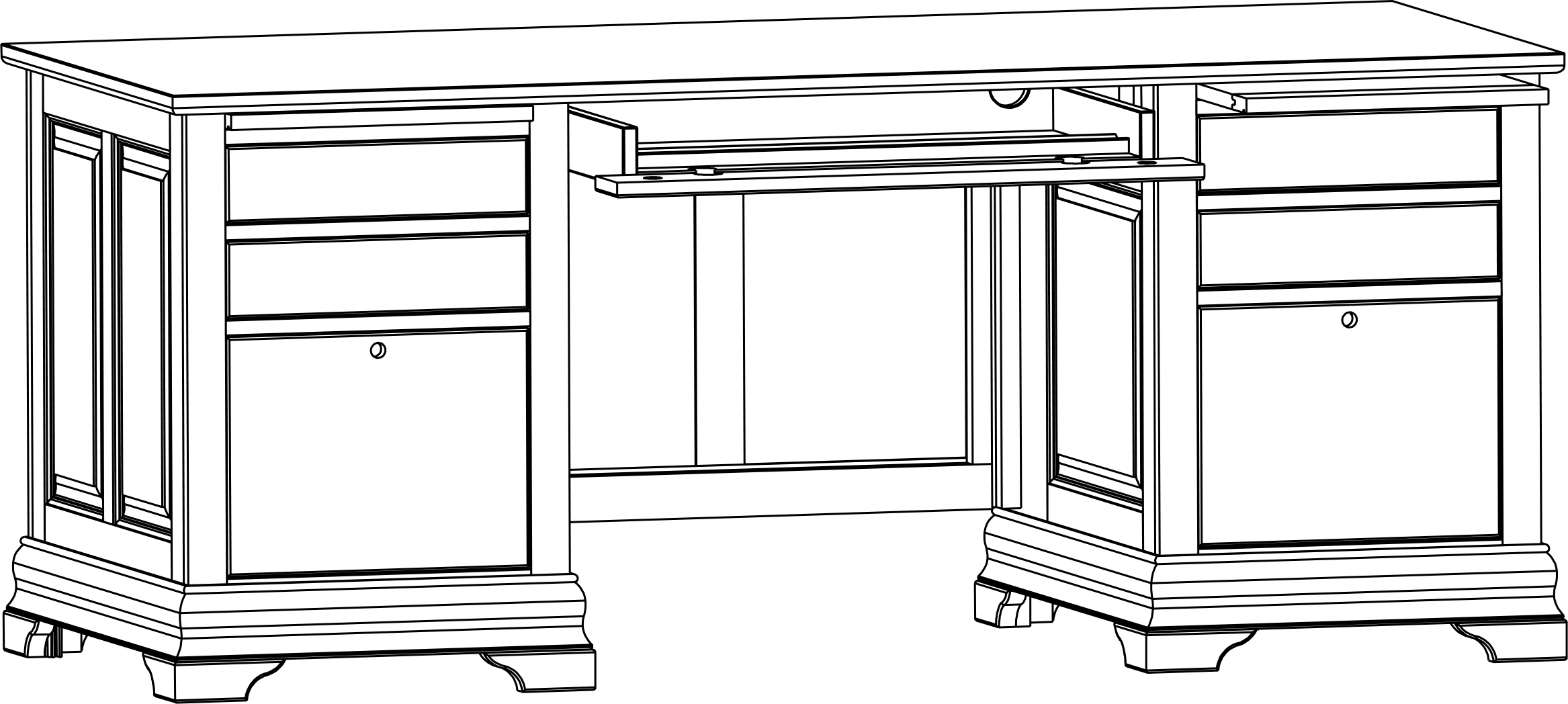 Yutzy 88004 Bordeaux Double Pedestal Executive Desk Yutzy 88004 Bordeaux Double Pedestal Executive Desk