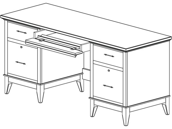Yutzy 88103 Cortland Double Pedestal Credenza