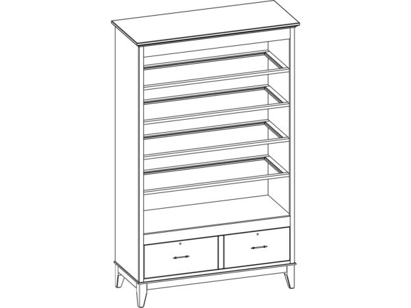 Yutzy 88146 Cortland Executive Bookcase With 2 File Drawers