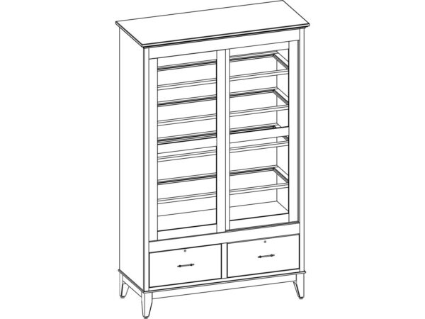 Yutzy 88147 Cortland Exec Bookcase W 2 File Drawers/Sliding Doors