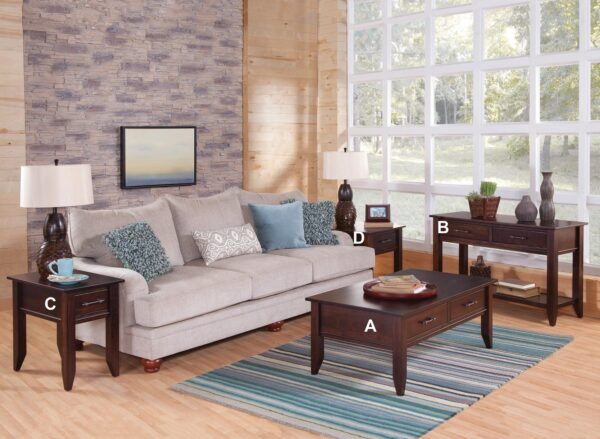 Yutzy 6111 Cortland Sofa Table With 2 Drawers & Shelf