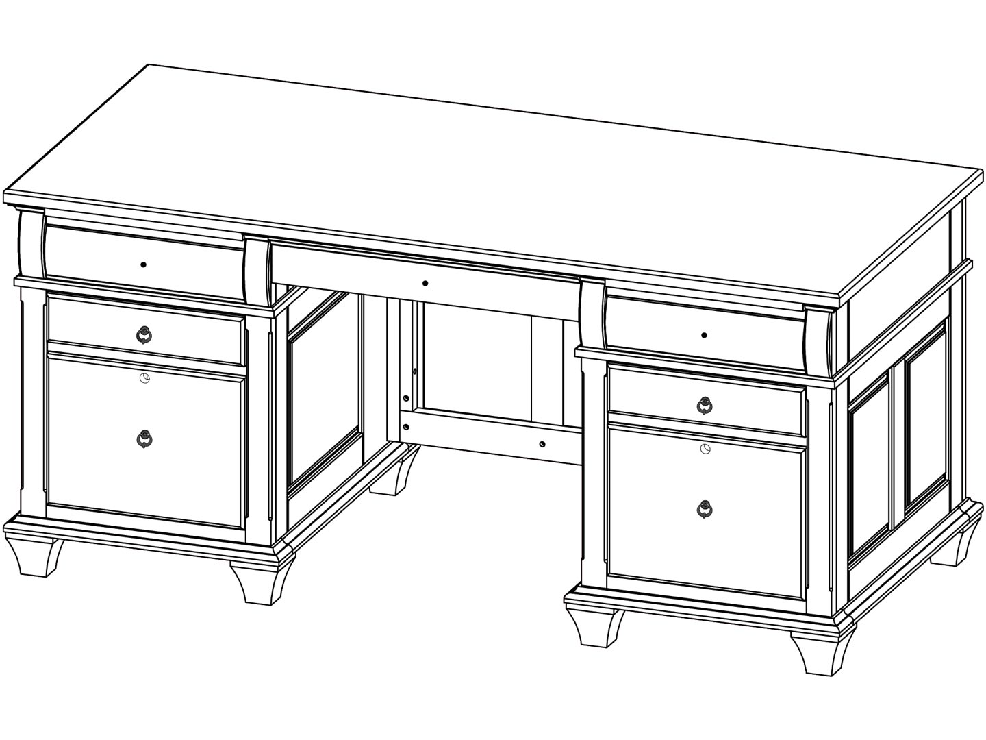 Yutzy 88404 Reminisce Double Pedestal Executive Desk Yutzy 88404 Reminisce Double Pedestal Executive Desk