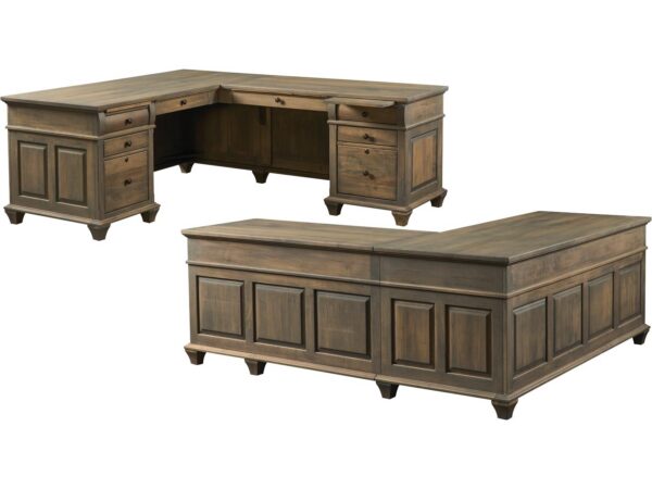 Yutzy 88461 Reminisce Single Pedestal Exec Desk w LSF Return