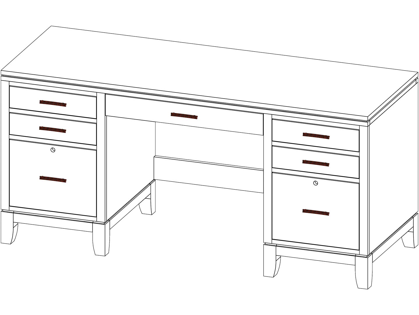 Yutzy 88503 Trieste Double Pedestal Credenza Yutzy 88503 Trieste Double Pedestal Credenza