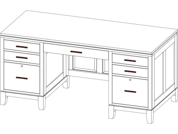 Yutzy 88508 Trieste Double Pedestal Jr Executive Desk