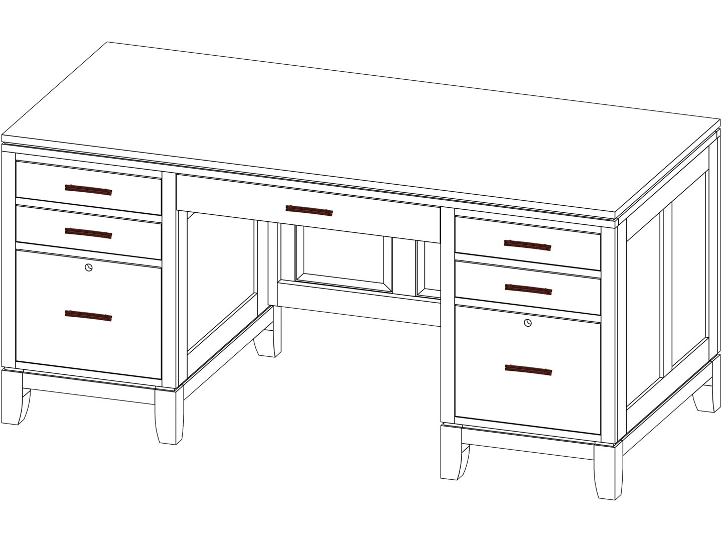 Yutzy 88508 Trieste Double Pedestal Jr Executive Desk Yutzy 88508 Trieste Double Pedestal Jr Executive Desk