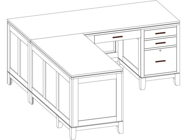 Yutzy 88560 Trieste Single Pedestal Exec Desk w RSF Return