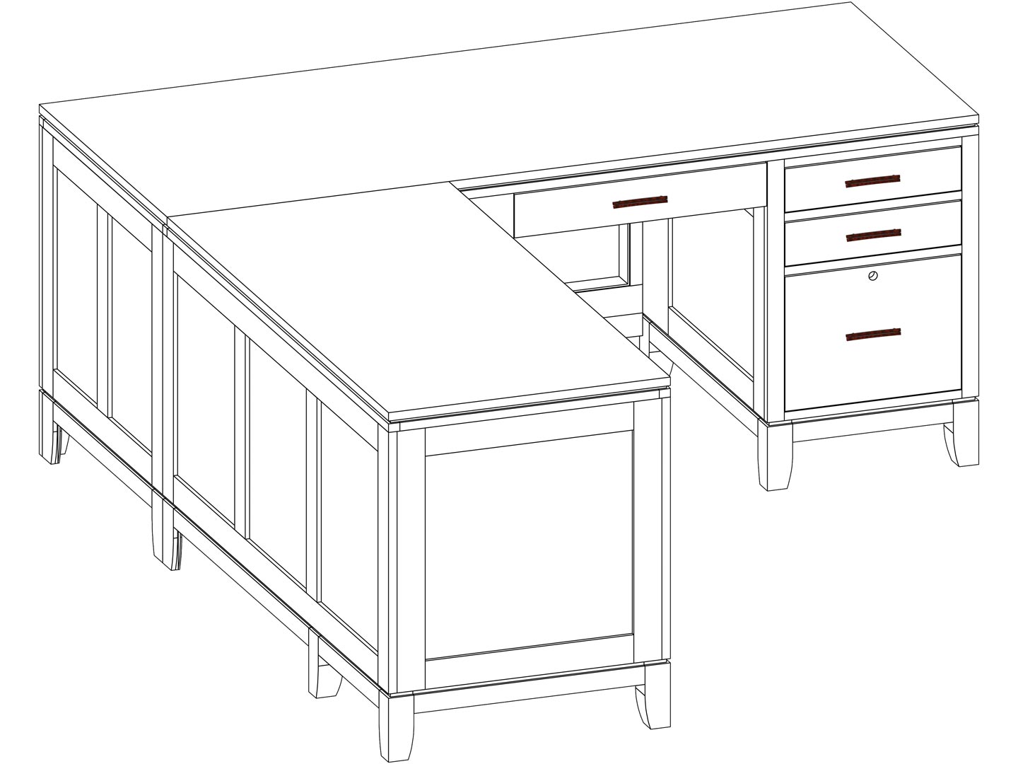 Yutzy 88560 Trieste Single Pedestal Exec Desk w RSF Return Yutzy 88560 Trieste Single Pedestal Exec Desk w RSF Return