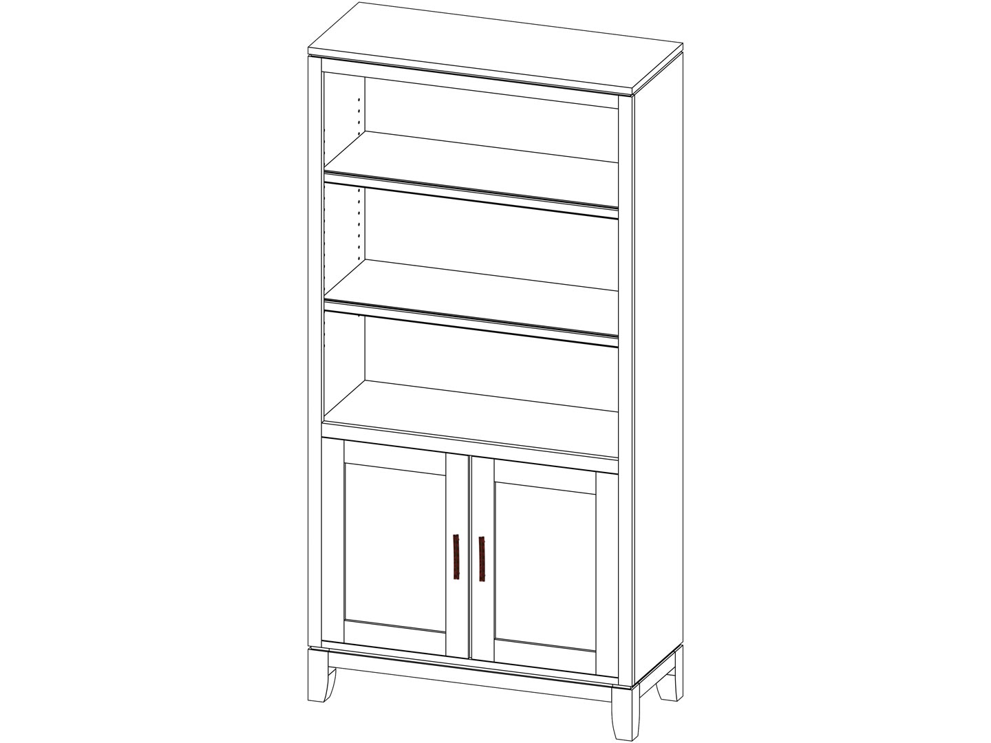 Yutzy 88535 Trieste Bookcase With Panel Doors Yutzy 88535 Trieste Bookcase With Panel Doors