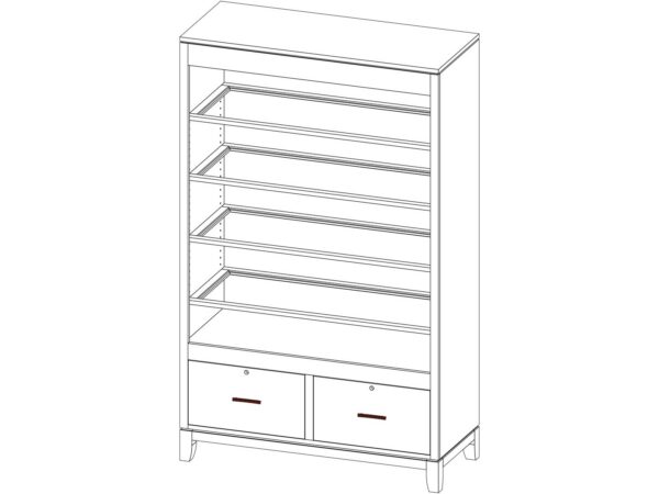 Yutzy 88546 Trieste Executive Bookcase With 2 File Drawers