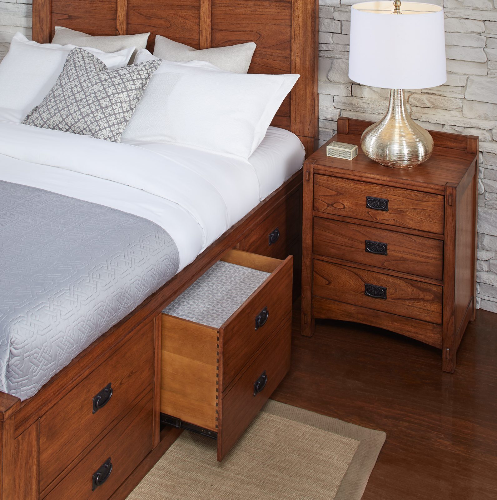 A-America MIHHA5151 Mission Hill King Captain Bed A-America MIHHA5151 Mission Hill King Captain Bed