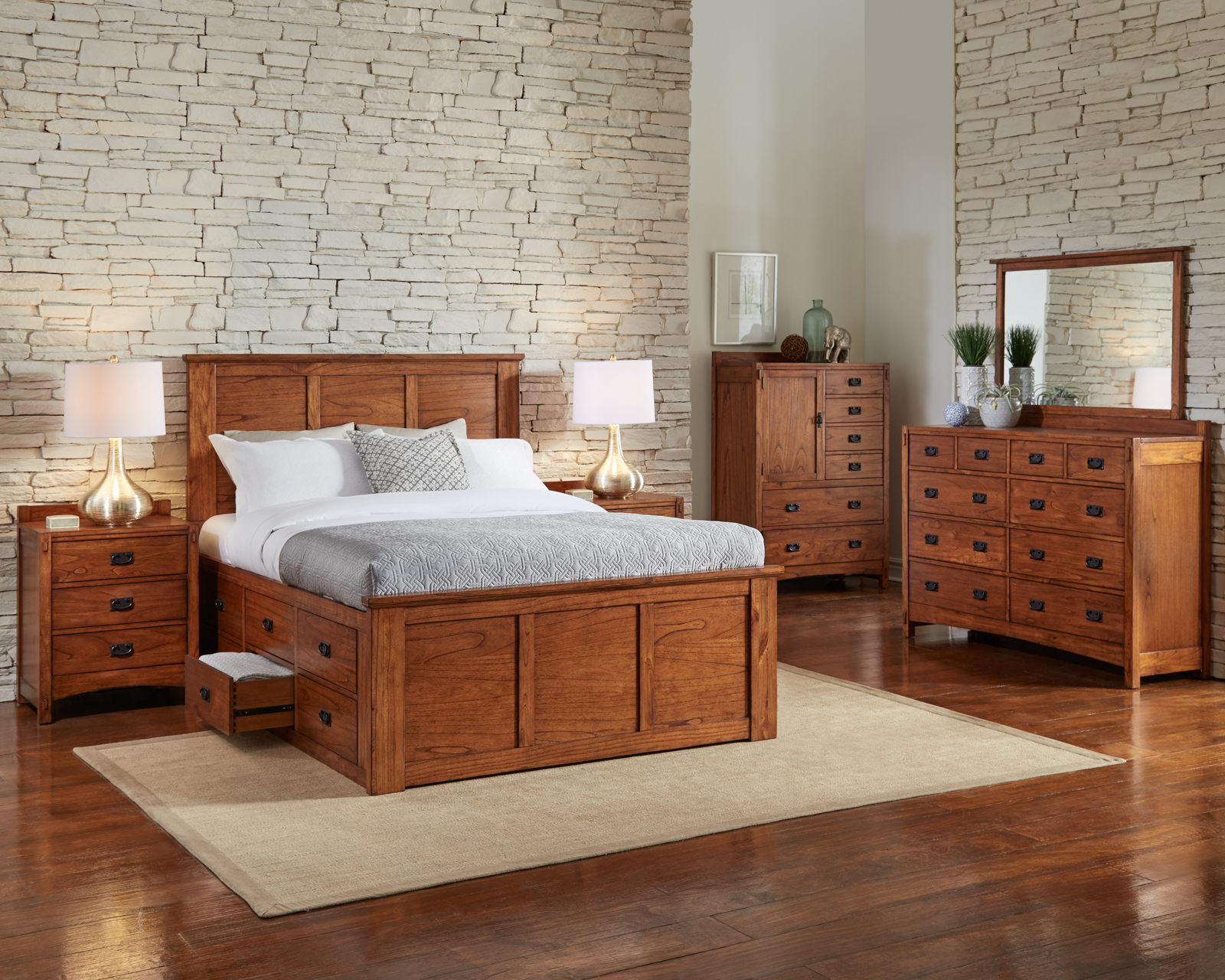 A-America MIHHA5151 Mission Hill King Captain Bed A-America MIHHA5151 Mission Hill King Captain Bed