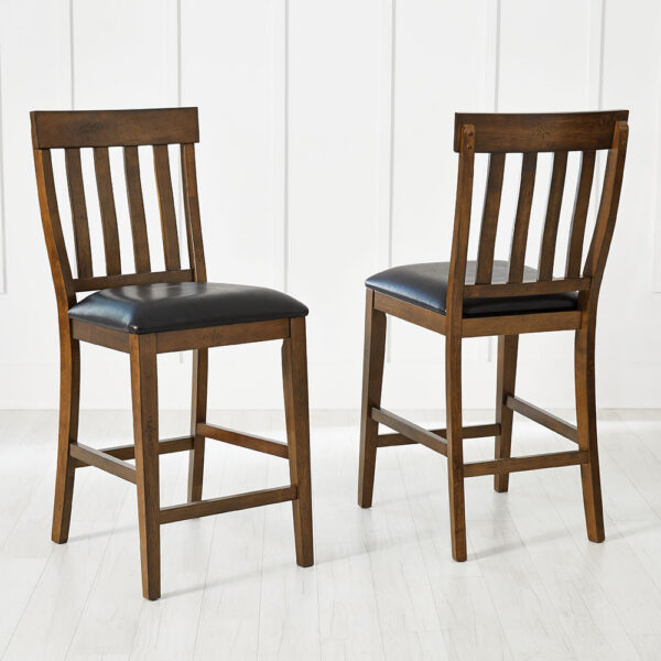 A-America MRPRW365K Mariposa Slatback Stool With Uph Seat