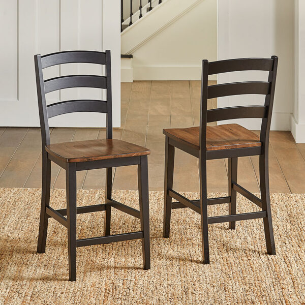 A-America STOBL355K Stormy Ridge Ladderback Counter Stool W/ Wood Seat