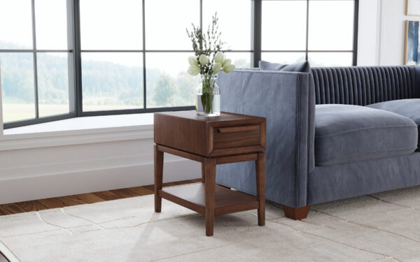 A-America CVLDA7020 Corvallis Chairside Table - Walnut Veneer