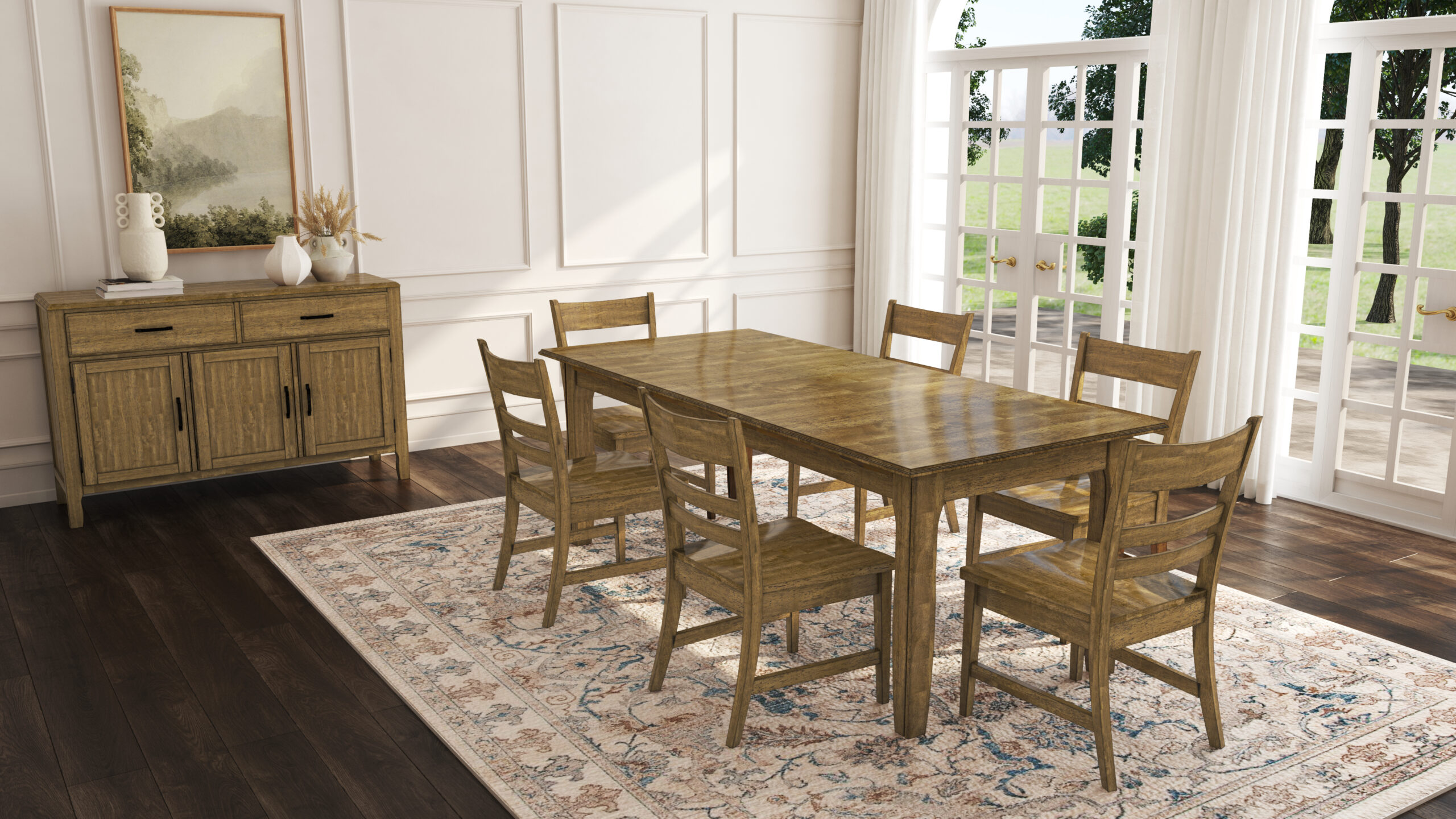 A-America LEUTJ617L Leucadia 3-Leaf Extension Table A-America LEUTJ617L Leucadia 3-Leaf Extension Table